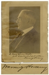 Warren Harding Large Signed Photo Measuring 9 x 11.75